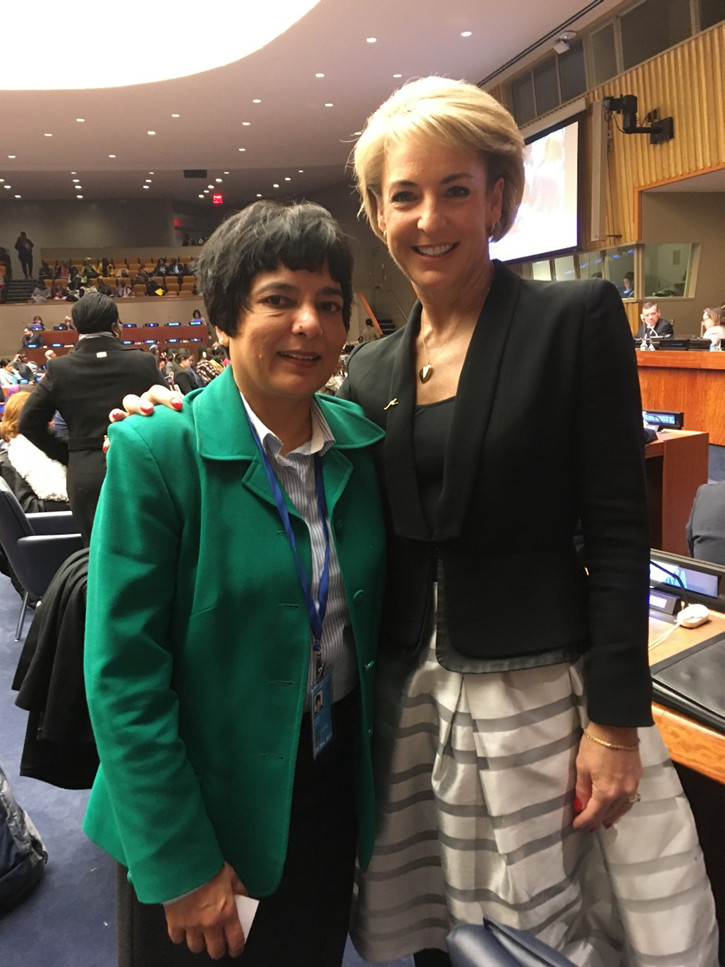 Dr. Kanga with Senator Michaela Cash, Minister for Women, Australia