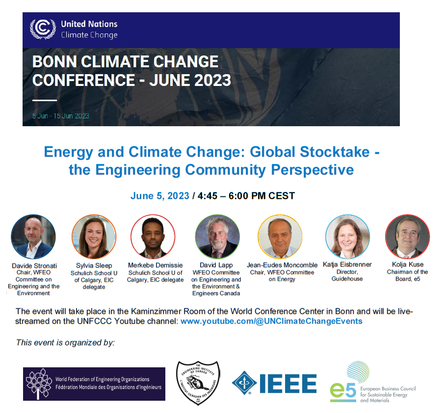 WFEO CEE Side event at the UNFCCC Bonn Climate Change Conference – "Energy and Climate Change: Global Stocktake - the Engineering Community Perspective"