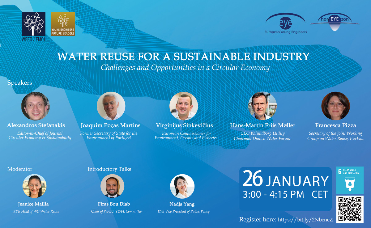 WFEO YEFL / EYE Joint Webinar – Water reuse for a Sustainable Industry