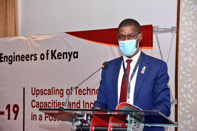 IEK President Eng. Nathaniel Matalanga and member of WFEO Executive Council, speaks at the opening of the Conference, 25 November 2020