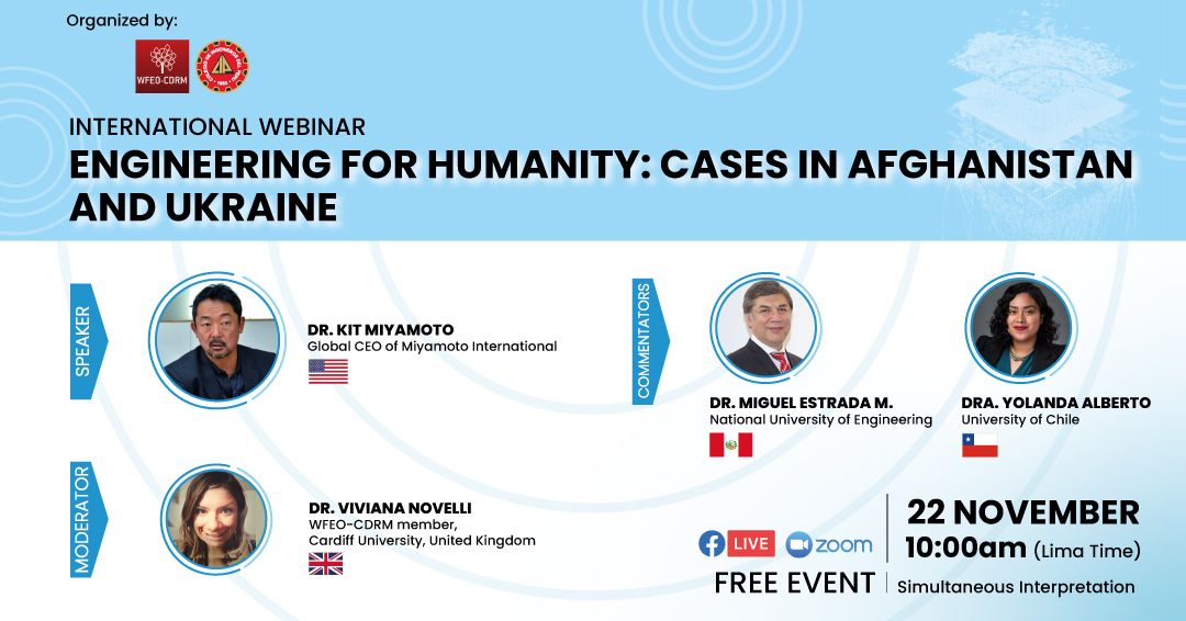WFEO CDRM Webinar “Engineering for humanity: cases in Afghanistan and Ukraine”