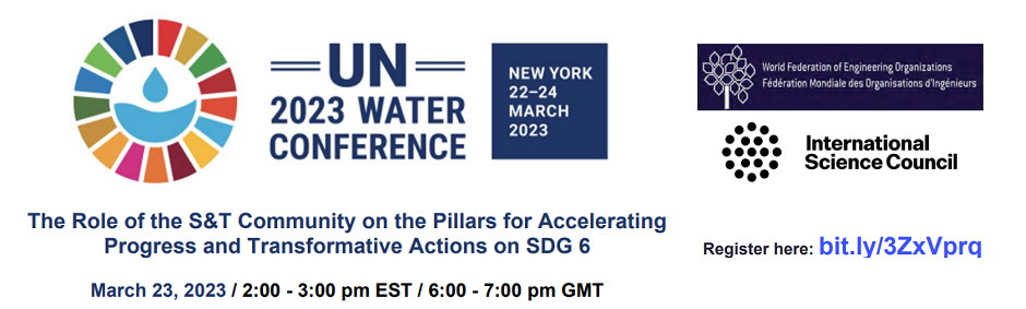 WFEO-ISC Side-Event at UN 2023 Water Conference