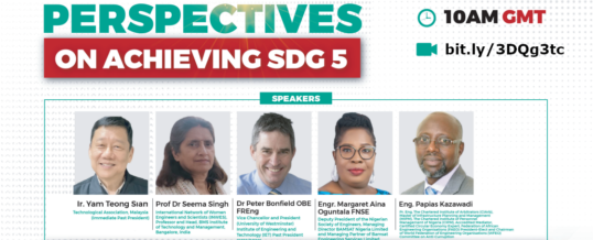WFEO-WIE webinar “Gender Perspectives on Achieving the SDG 5”