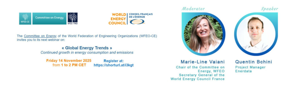 WFEO Committee on Energy webinar “Global Energy Trends – Continued growth in energy consumption and emissions”