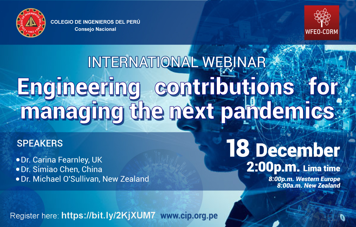 WFEO CDRM International Webinar “Engineering contributions for Managing the next pandemics”