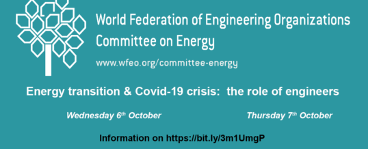 WFEO Committee on Energy symposium: Energy transition and Covid-19 crisis: the role of engineers