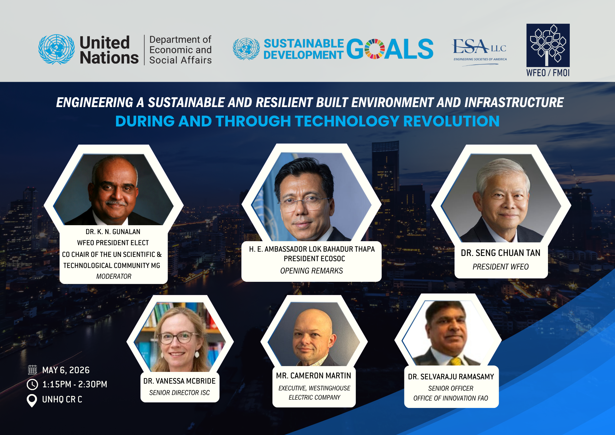 WFEO Side event at the STI Forum 2026 - “Engineering a Sustainable and Resilient Built Environment and Infrastructure during and through technology Revolution”