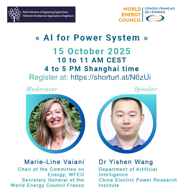 WFEO Committee on Energy webinar "AI for Power System"