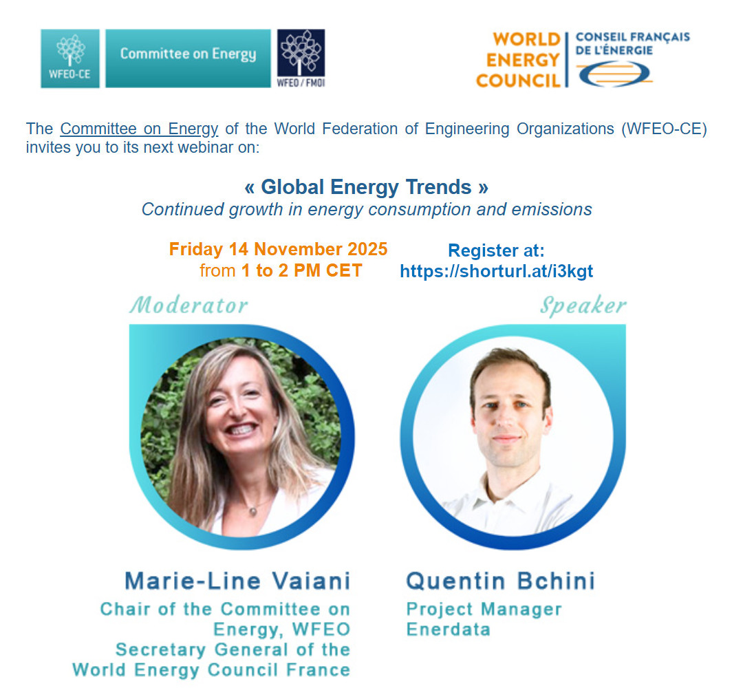 WFEO Committee on Energy webinar “Global Energy Trends - Continued growth in energy consumption and emissions”