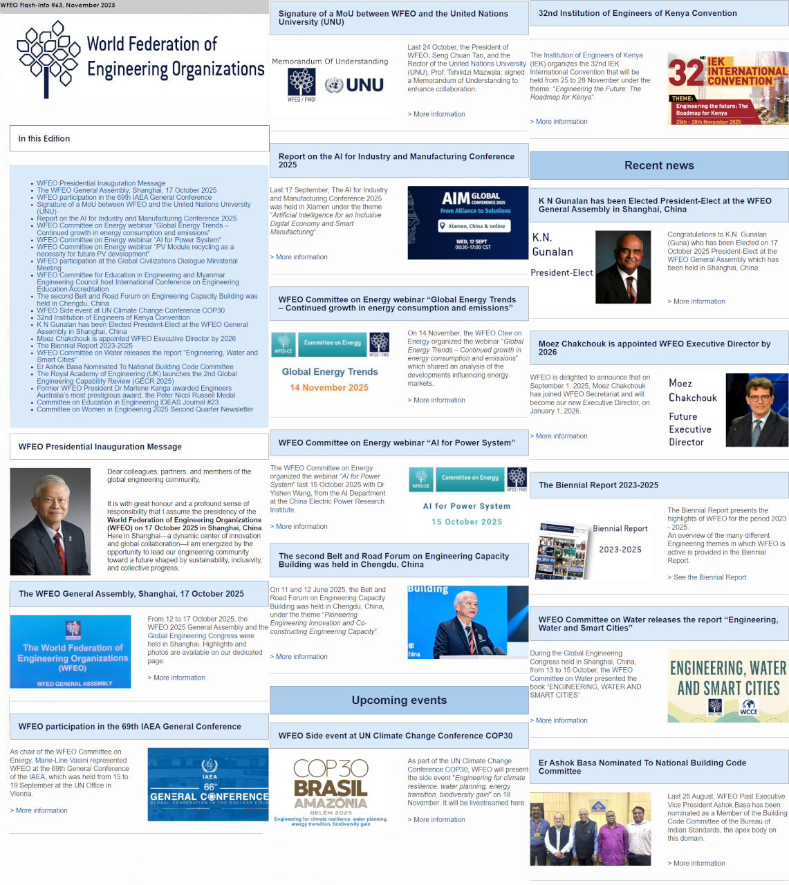 WFEO Flash Info 63 - November 2025